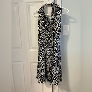 Elegant Black and White Patterned Dress